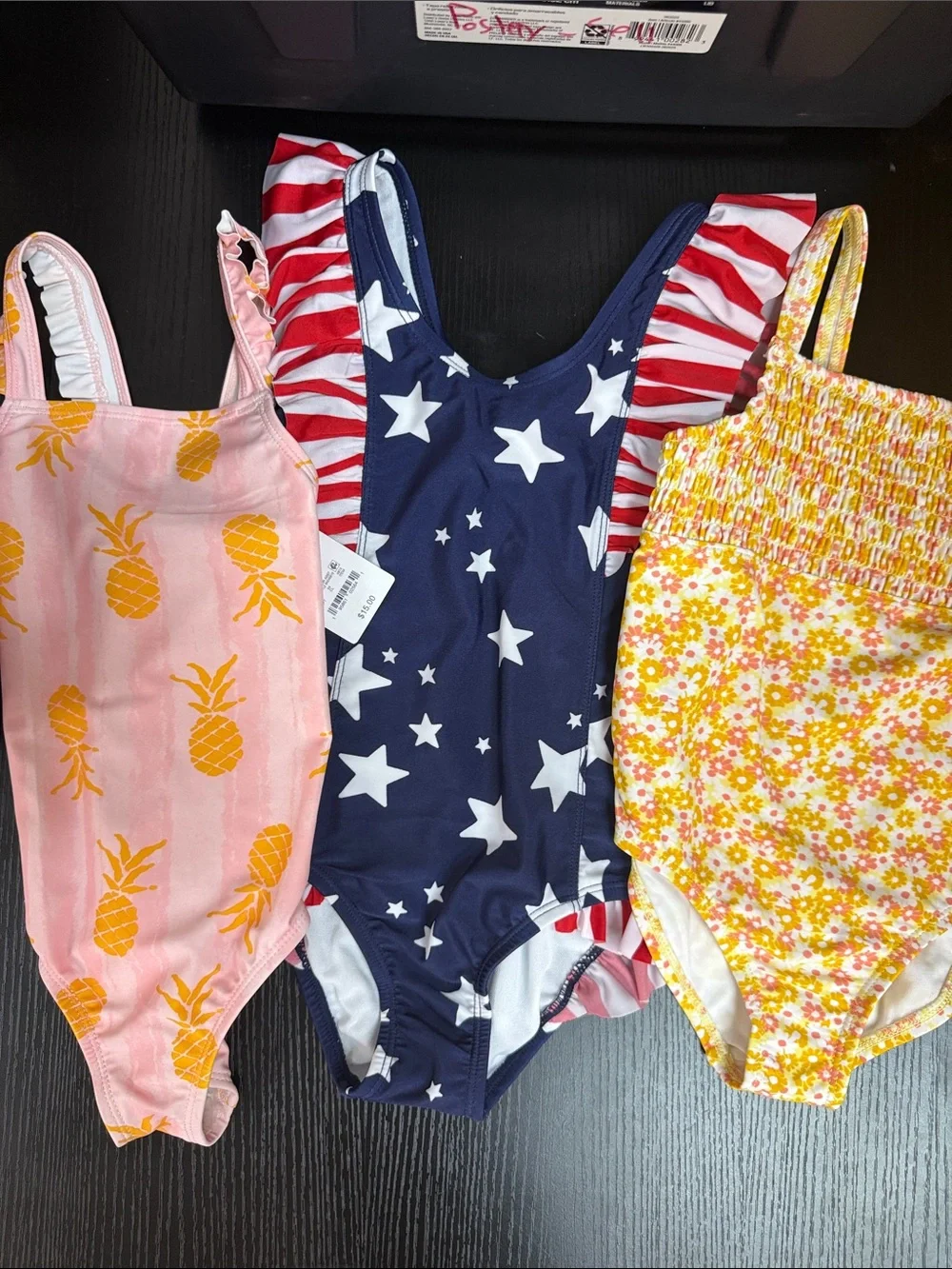 Carter's Yellow & Pink Floral Smocked One-Piece Swimsuit